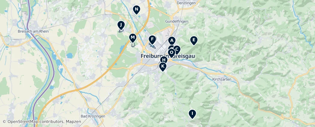 Freiburg Parks and Viewpoints — 지도