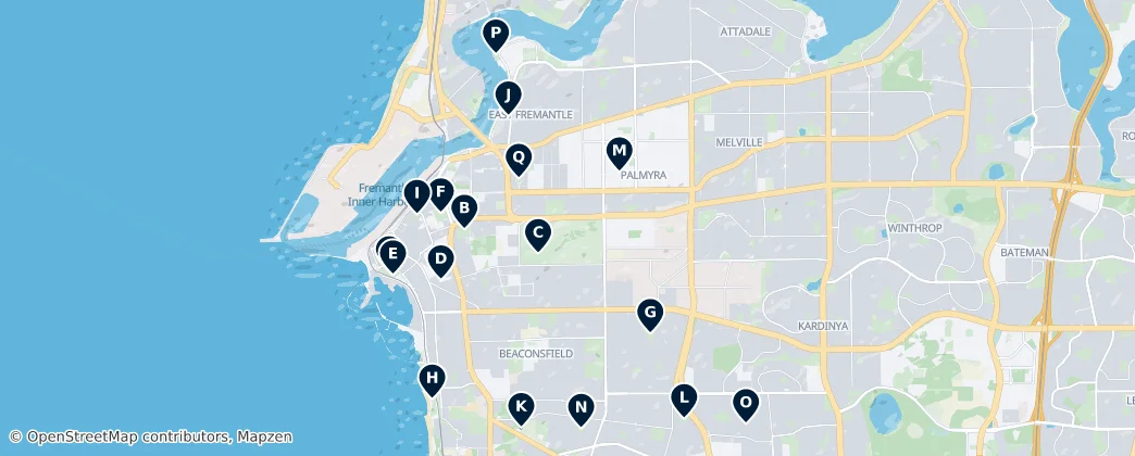 Fremantle Parks and Gardens — Térkép