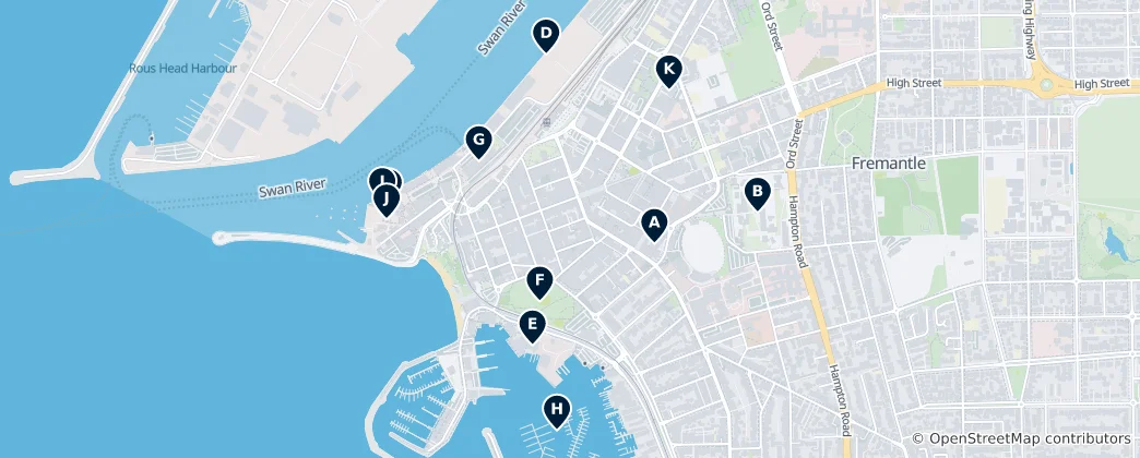 Mappa di Fremantle's Absolute Essentials