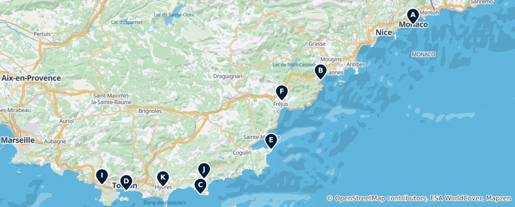 Map of Castles, Palaces & Villas