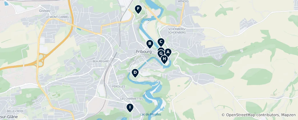 Térkép: Freiburg im Üechtland Essentials