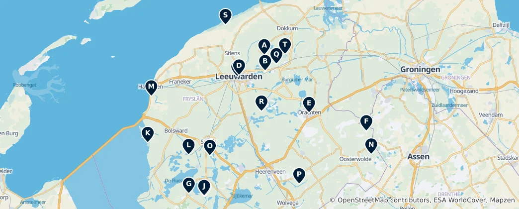 Map of Nature and Bird Watching Escapes