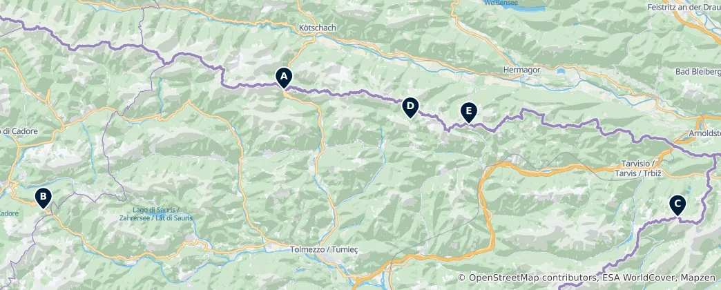 Karte von Alpine Passes & Adventures