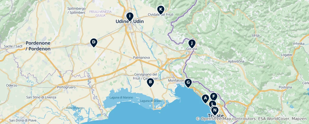 Mappa di Friuli Venezia Giulia Essentials