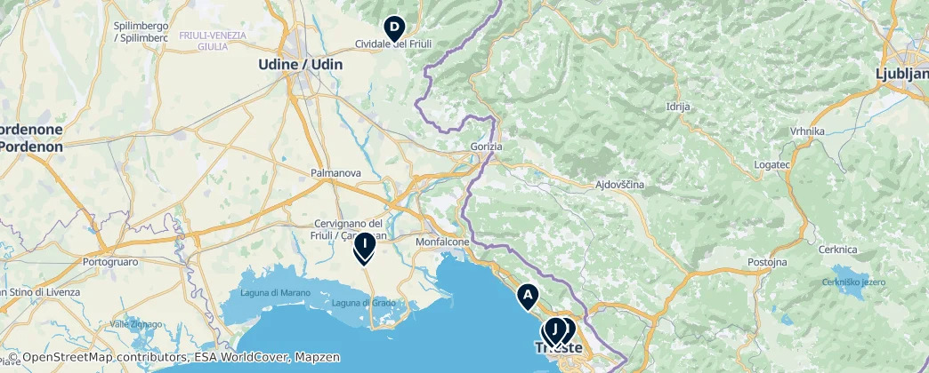 Map of Museums of Friuli Venezia Giulia