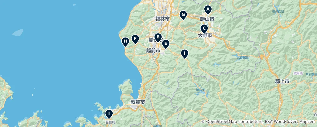Mapa Museums of Fukui