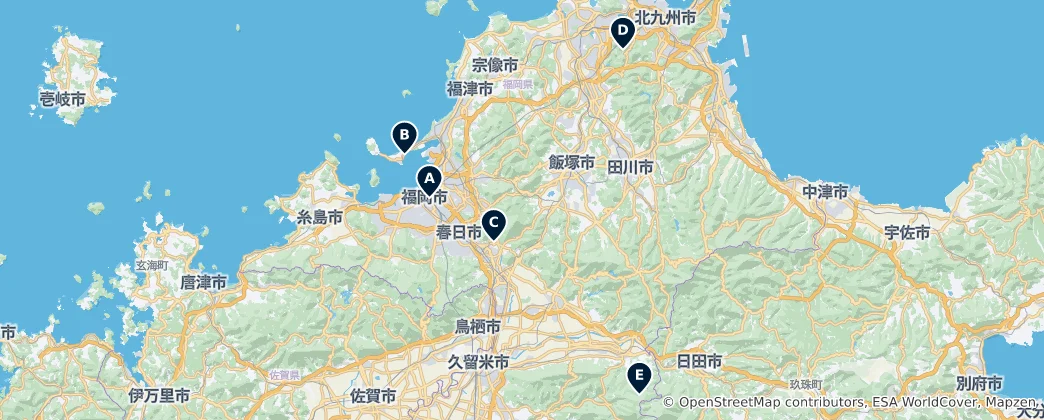 Mapa Editor's Choice Fukuoka