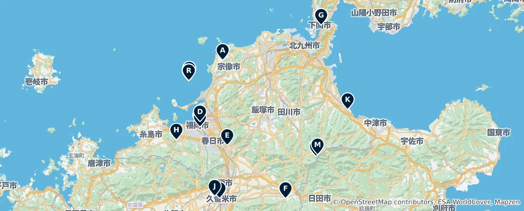 Mapa Sacred Sites of Japan