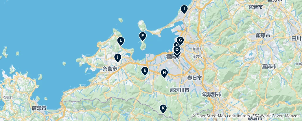 Fukuoka Shrines and Temples Haritası