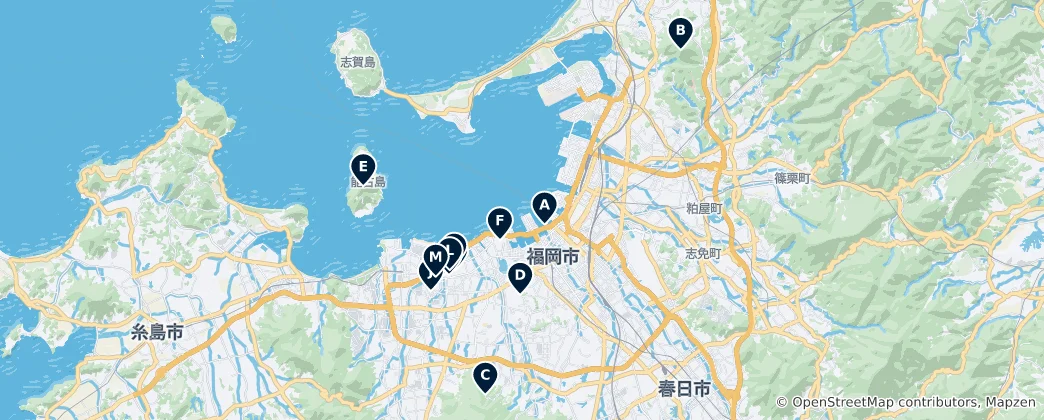 Mapa Fukuoka Viewpoints