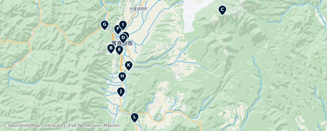 Mappa di Furano's Essential Blooms and Bites