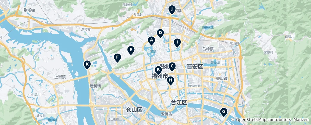 Mapa Parks and Scenic Lakes