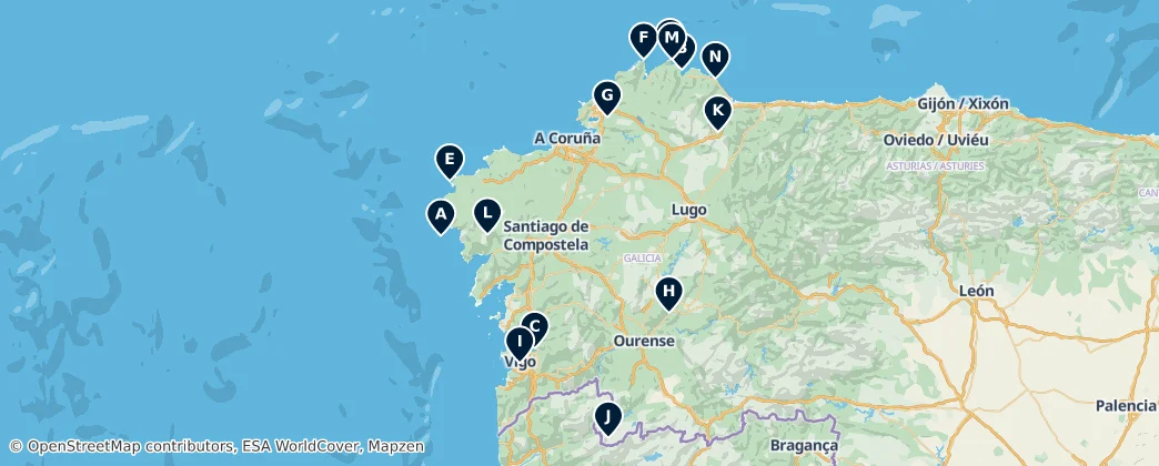 Mapa De Maravillas Costeras y Belleza Natural