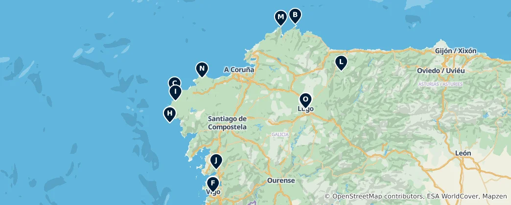 Mapa Galicia's Absolute Essentials