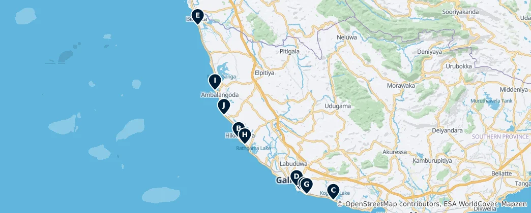Mapa Best Beaches