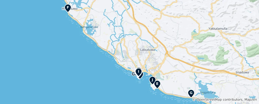 Map of Galle District Unmissables