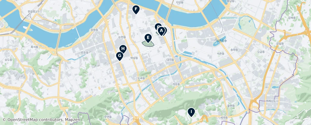 Gangnam-gu Essentials — Térkép