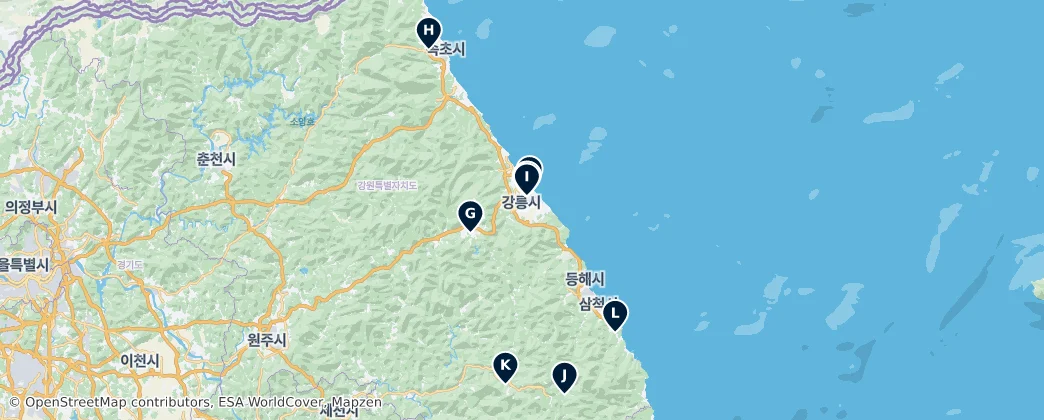 Map of Gangneung's Top Attractions