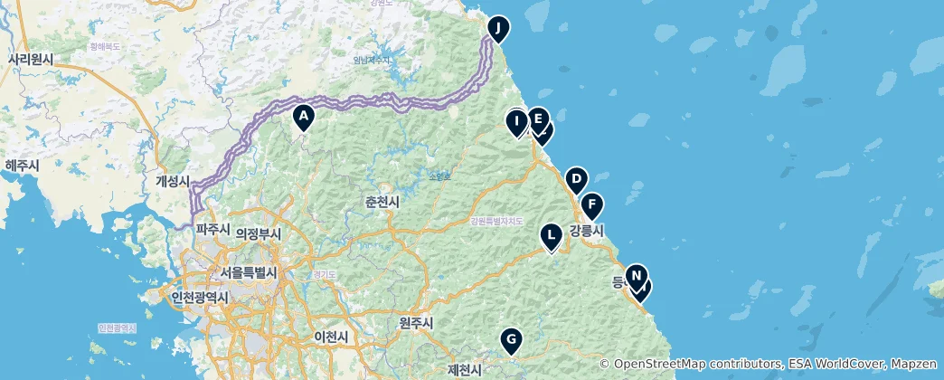 Map of Gangwon Province Essentials