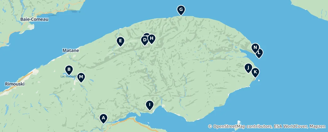 Karte von Gaspésie Nature Viewpoints