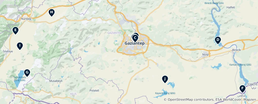 Mapa Gaziantep Highlights