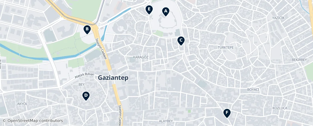 Gaziantep Historical Treasures — mapa