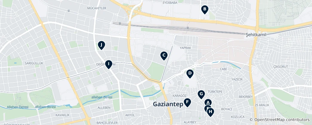 Mapa Gaziantep's Absolute Essentials