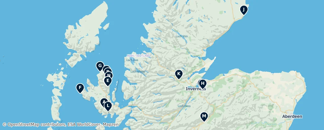 Tesoros Imperdibles de las Highlands — Mapa