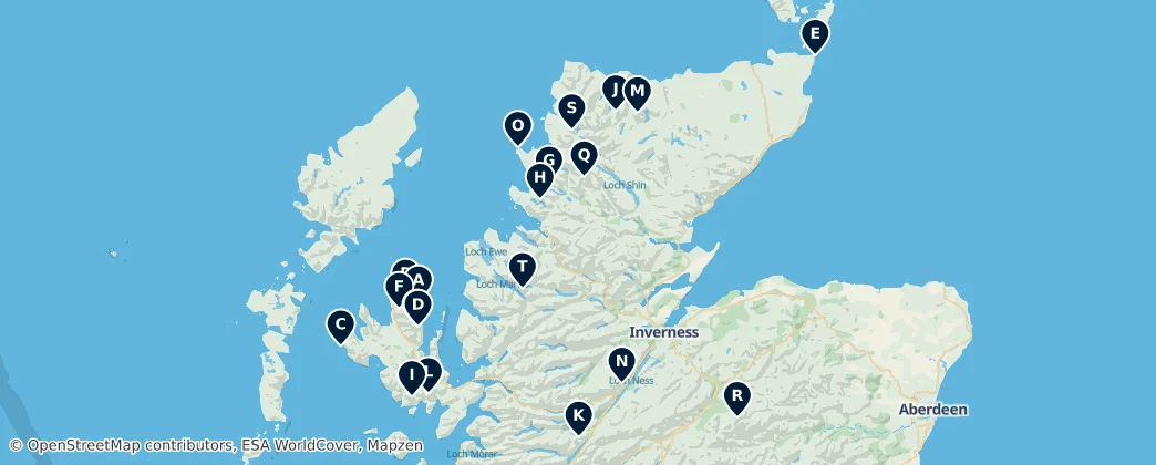 Montañas y Acantilados de Escocia — Mapa