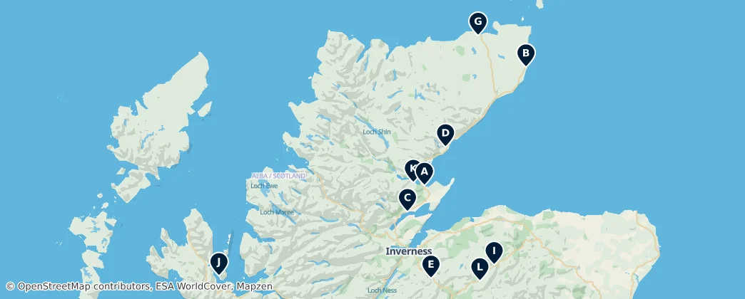 Scottish Distillery Trail — Mapa