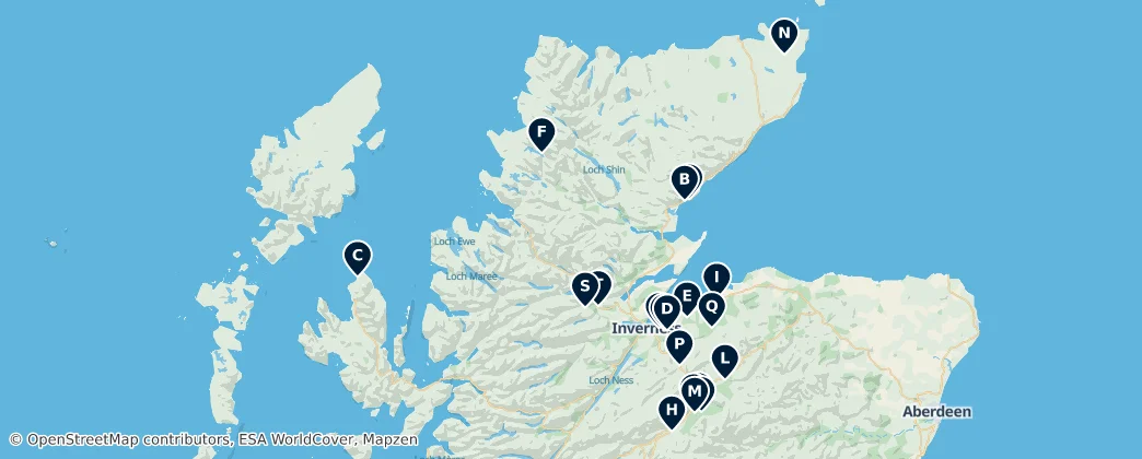 Scottish Heritage Highlights — Mapa