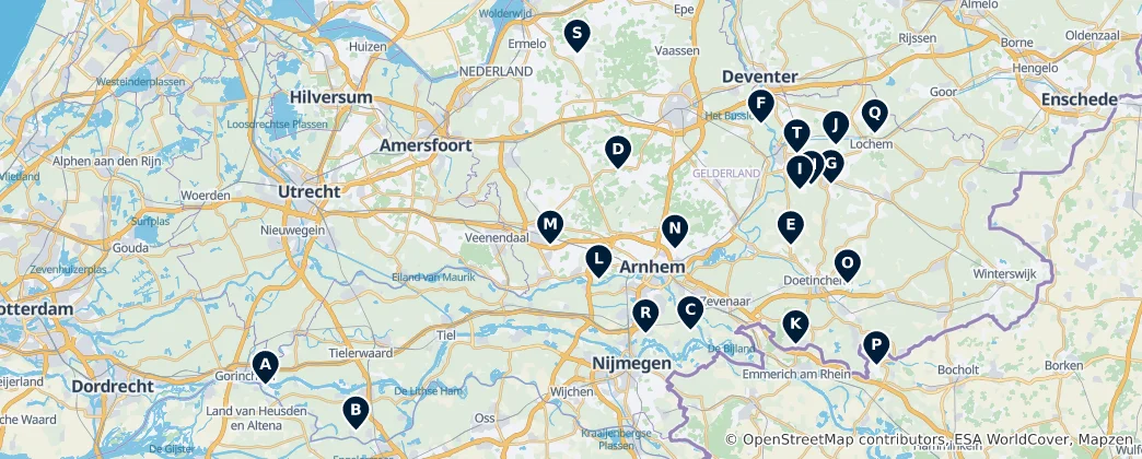 Carte de Castles and Manor Houses