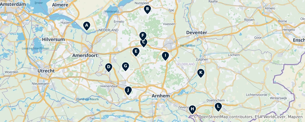 Carte de Top Campsites & Holiday Parks