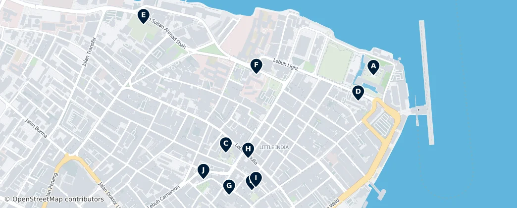 Mapa Hidden Gems of George Town