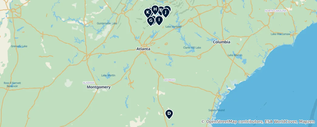 Mapa Wineries and Vineyards