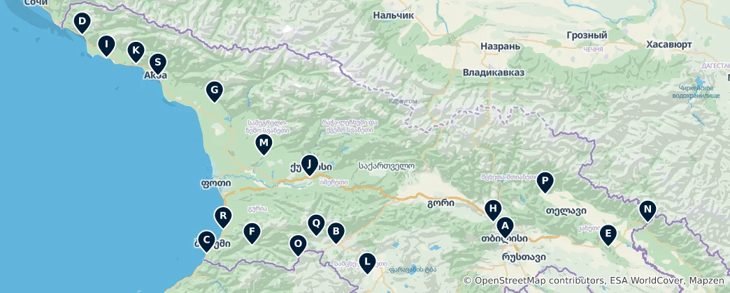 Map of Georgia's Castles and Forts