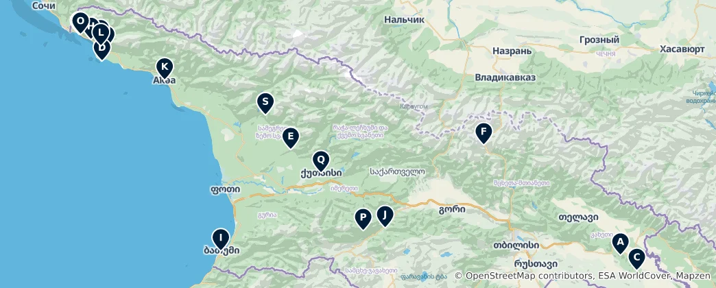Mapa Scenic Viewpoints and Parks