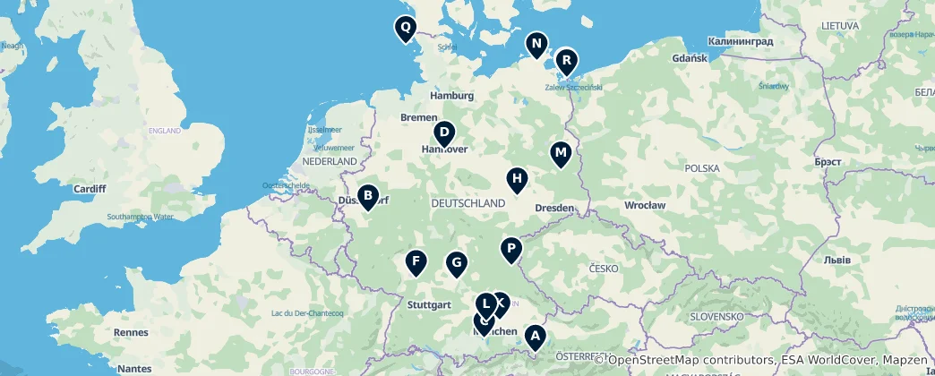 Mappa di Regional Cuisine and Restaurants