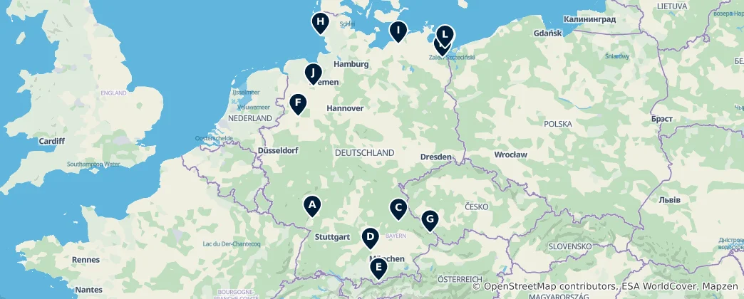 Mapa Theme Parks, Water Parks & Zoos