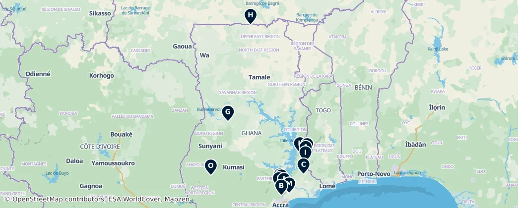 Natural Wonders of Ghana — Map