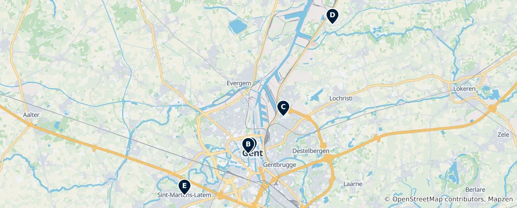 Map of Ghent's Historic Churches