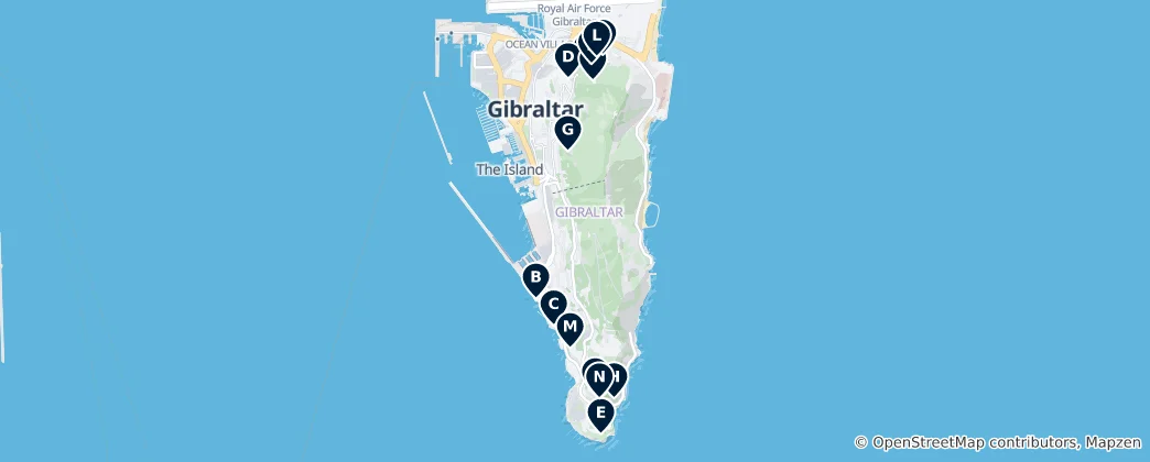 Map of Gibraltar's Forts and Castles