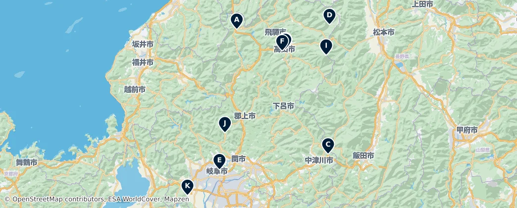 Gifu Prefecture Essentials — Mapa