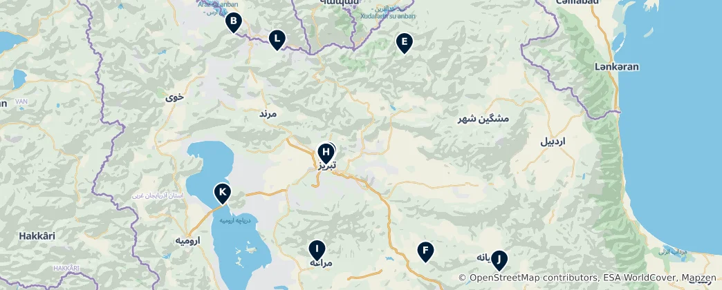 Térkép: East Azarbaijan Province Essentials