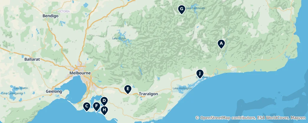 Map of Gippsland's Absolute Must-Sees