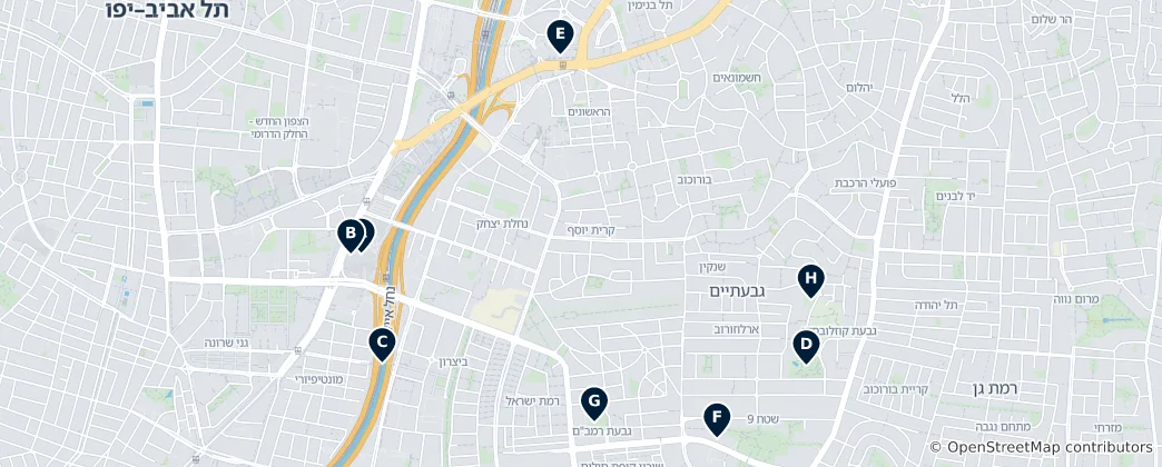 Mapa Givatayim Essentials