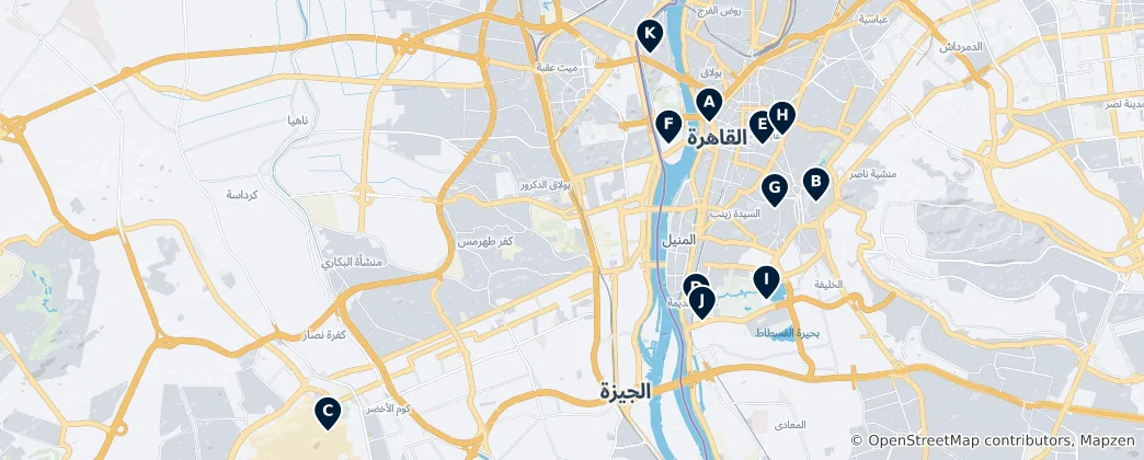 Mapa Cairo's Museums and Art