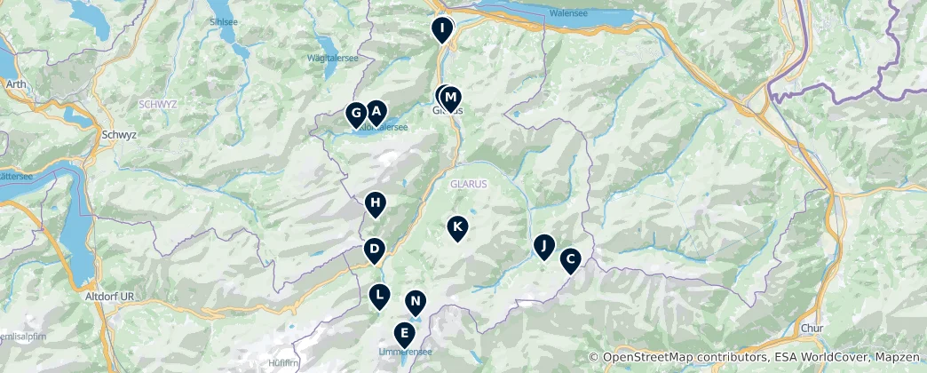 Mapa De Kanton Glarus Essentials