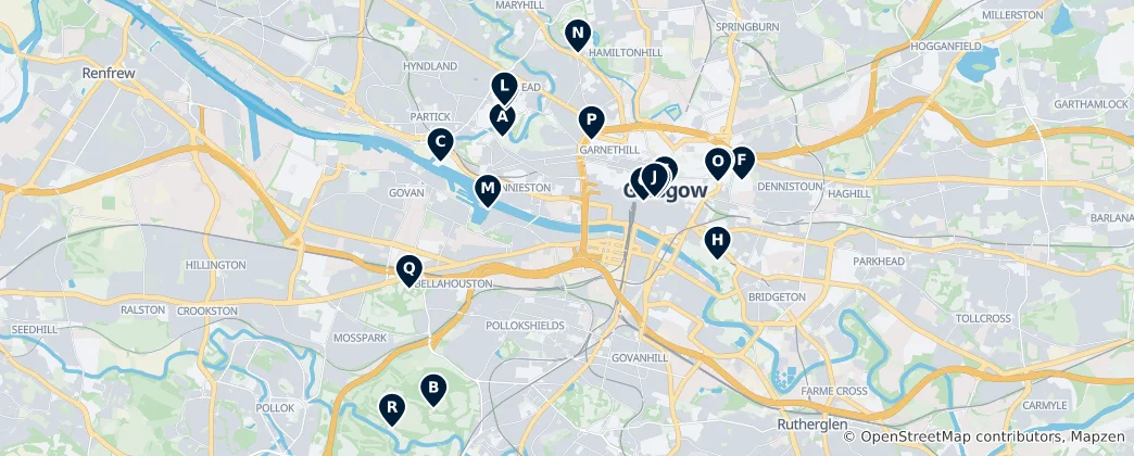 Mapa Glasgow's Art & Heritage