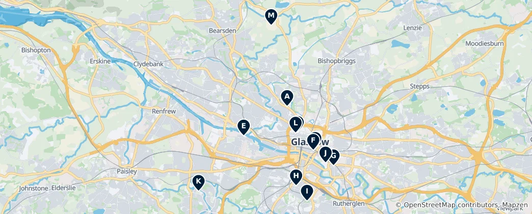 Hidden Gems of Glasgow Haritası